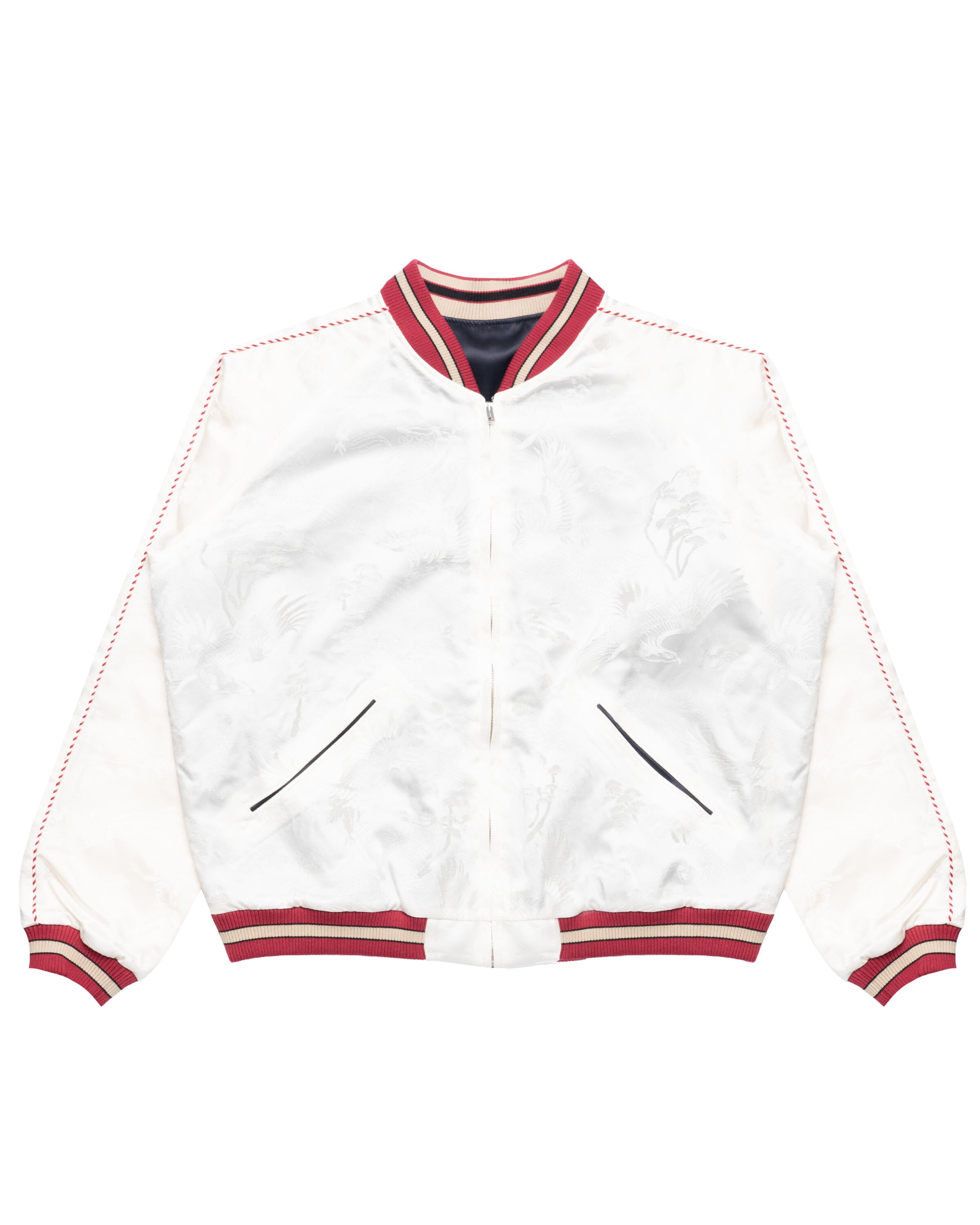 OFF-WHITE スタジャン レッド/ホワイト Beams+ Reversible Oriental Jacket | 38180917874-01 | AFEW STORE